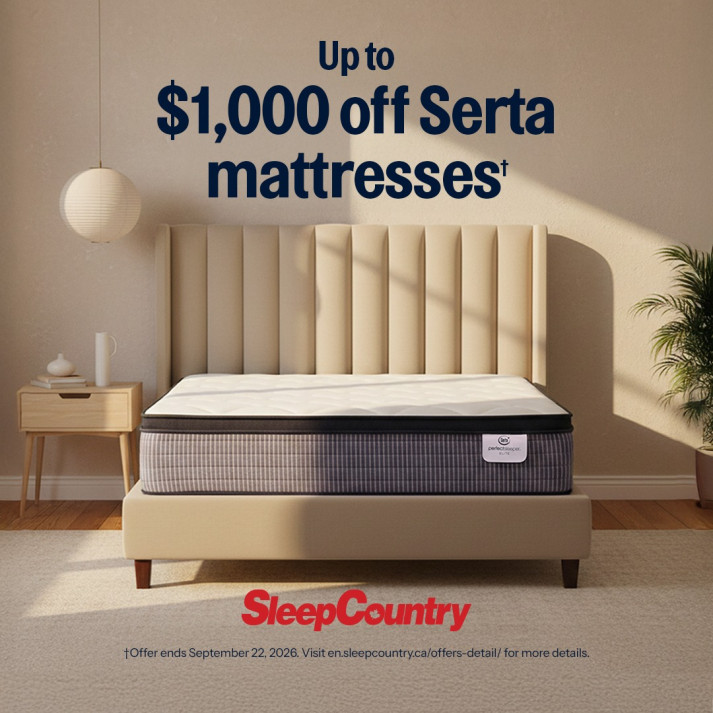 Get up to $1000 off Serta mattresses*